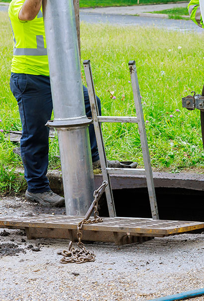 Sewage industrial cleaning truck clean blockage in a sewer line