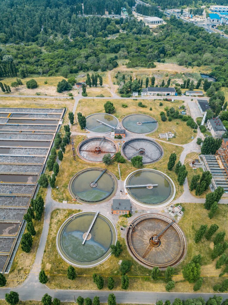 arial view of water treatment plant