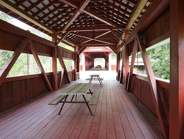 interior of East Paden covered bridge