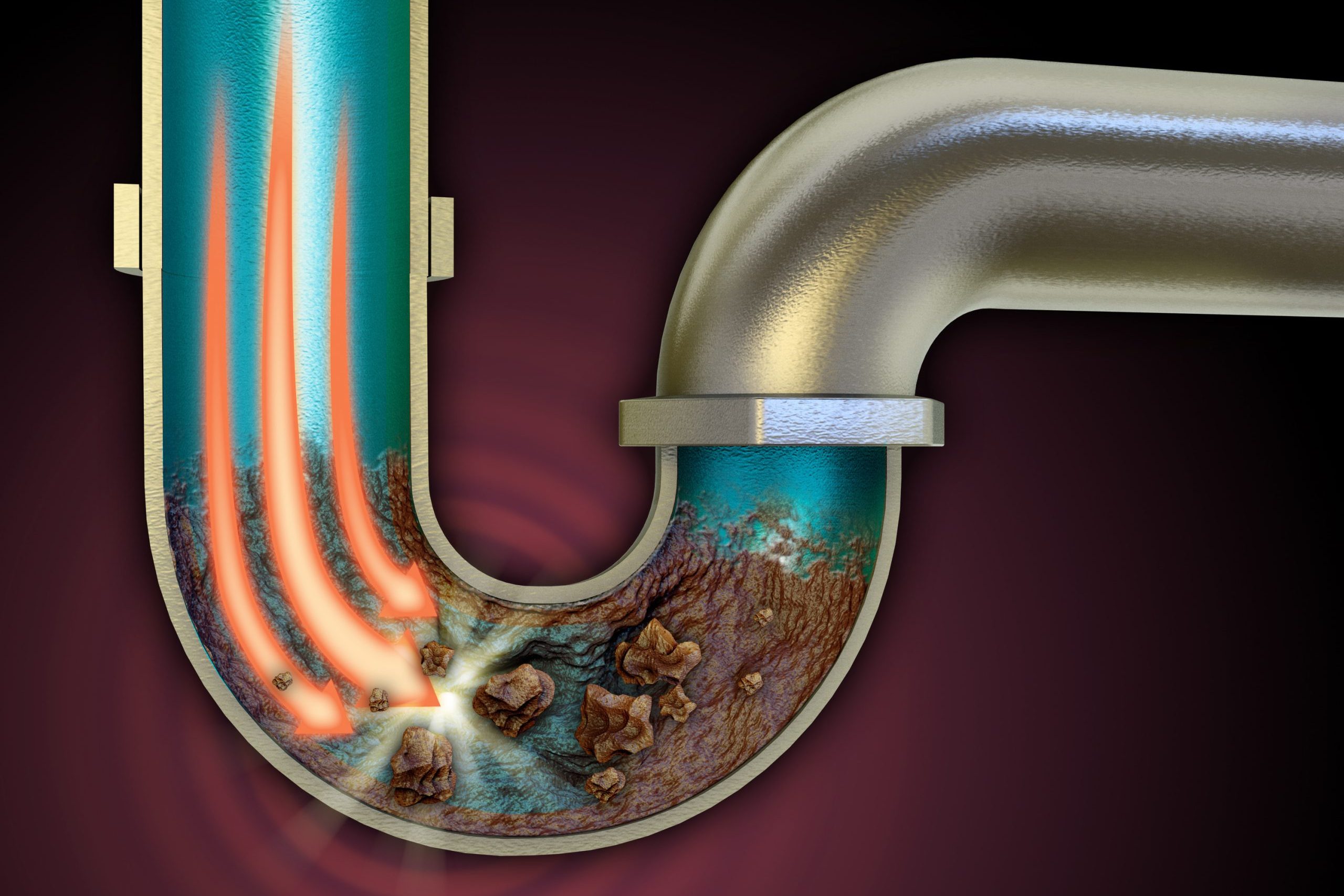 An image of what a blockage might look like in a pipe