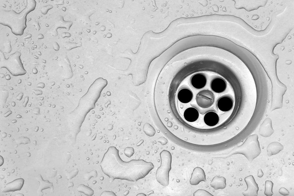 a clean, silver drain