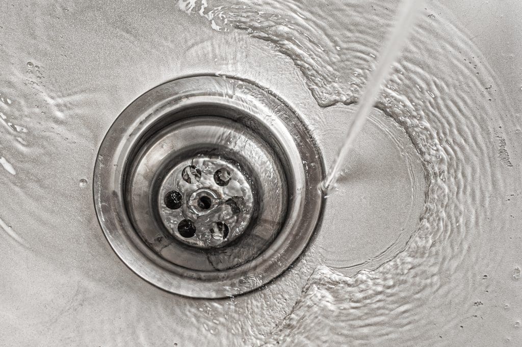 Water going down the drain