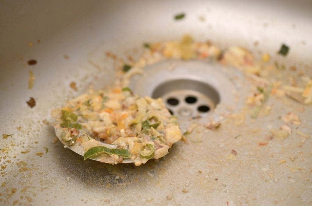 food scraps that are headed down a drain