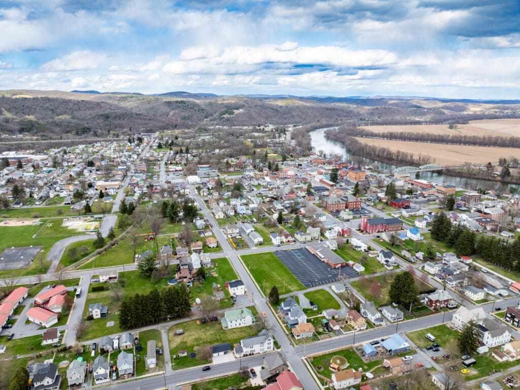 An overhead view of the area we provide with Septic Pumping Services in Clinton County, PA